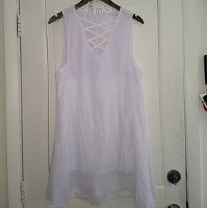Chiffon white crisscross dress